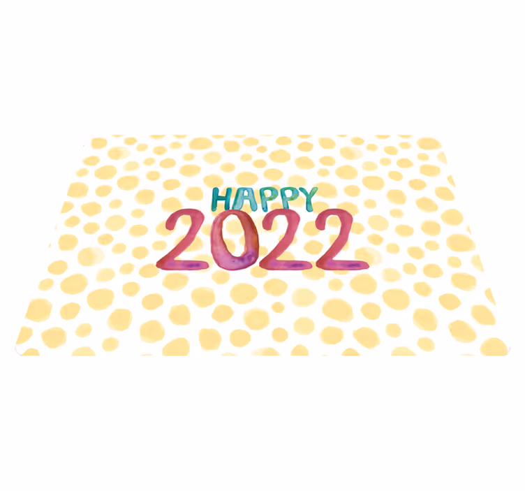 Tapete vinílico frases e textos feliz ano novo personalizado - TenStickers