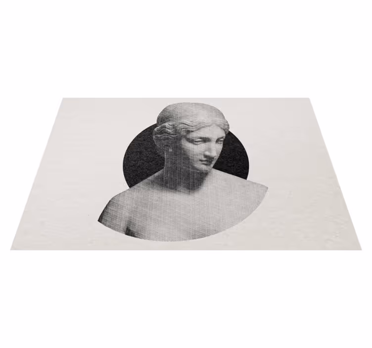 Tapete vinílico minimalista perfil de escultura clássica - TenStickers