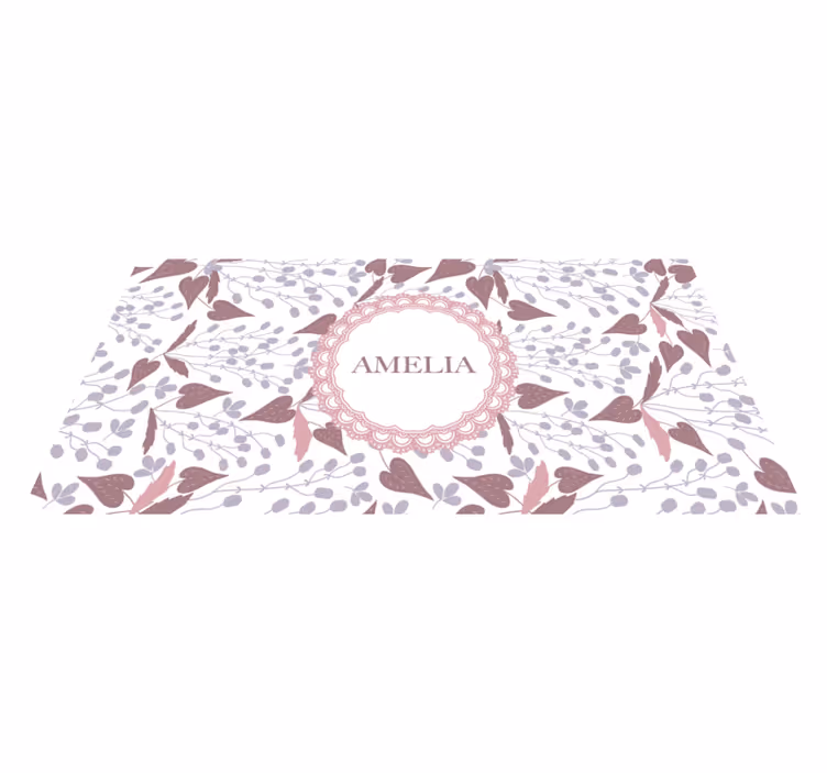 Tapete vinílico com nome padrão floral - TenStickers