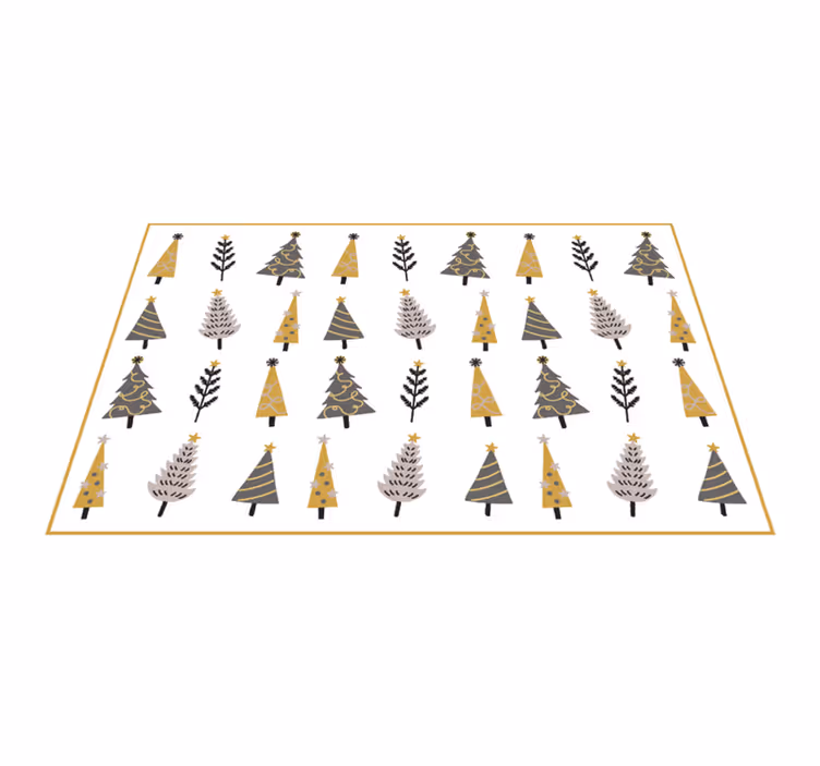 Tapete vinílico do Natal padrão de árvore caprichoso - TenStickers