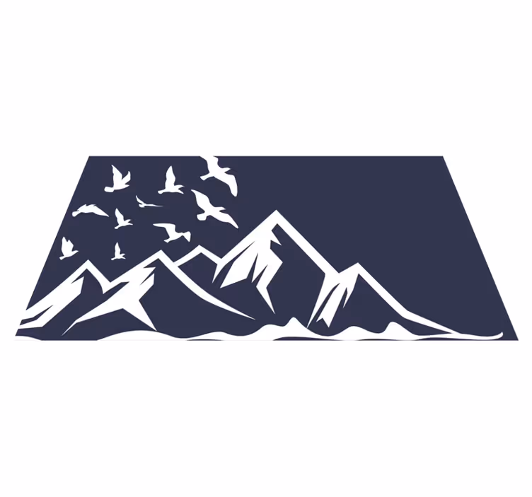 Tapete vinílico natureza silhueta de pássaros da montanha - TenStickers