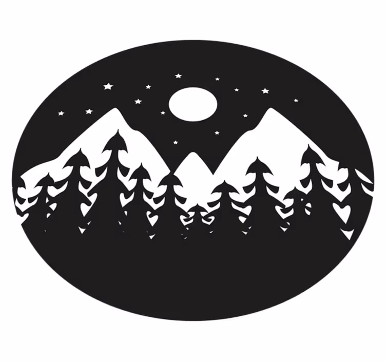 Tapete vinílico natureza cena de silhueta de montanha - TenStickers