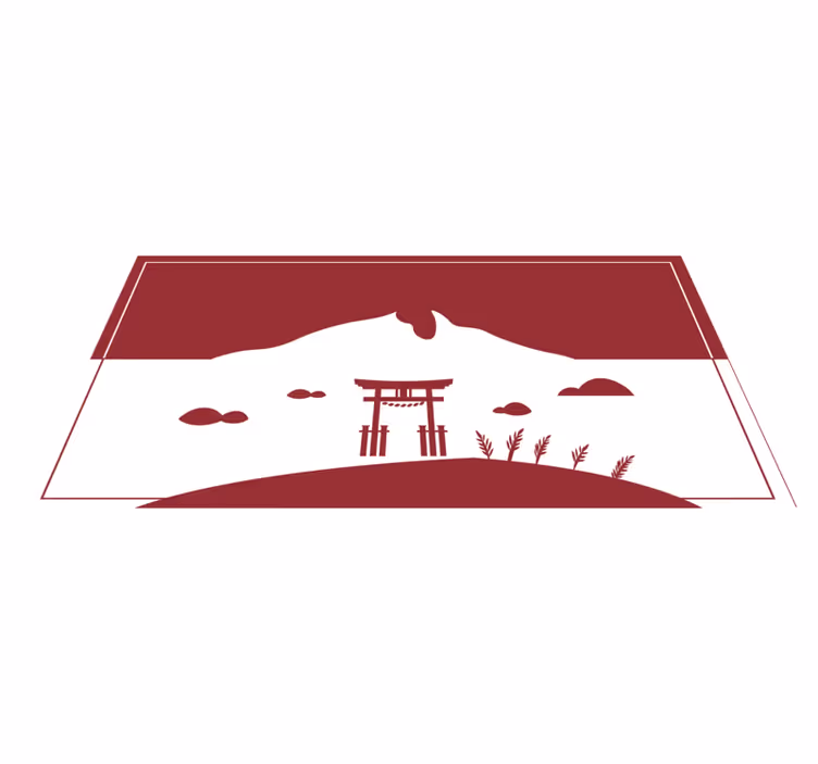 Tapete vinílico de mapa mundial paisagem japonesa - TenStickers