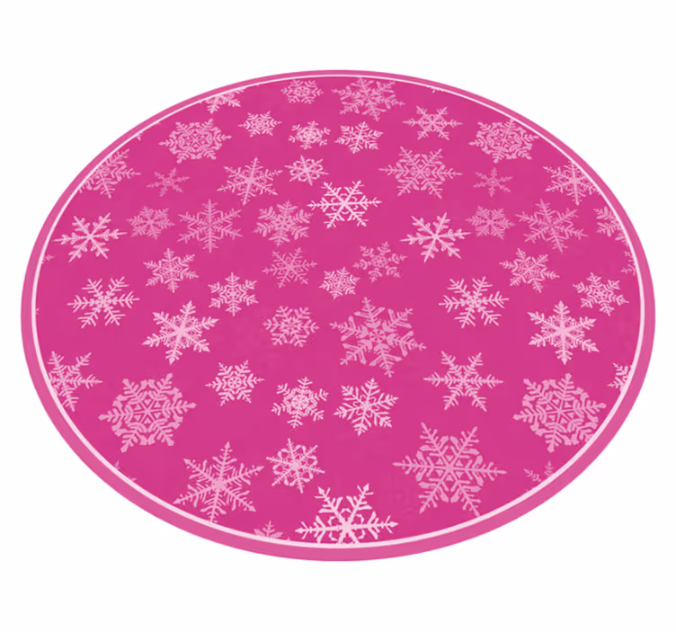 Tapete vinílico do Natal padrão de floco de neve rosa - TenStickers