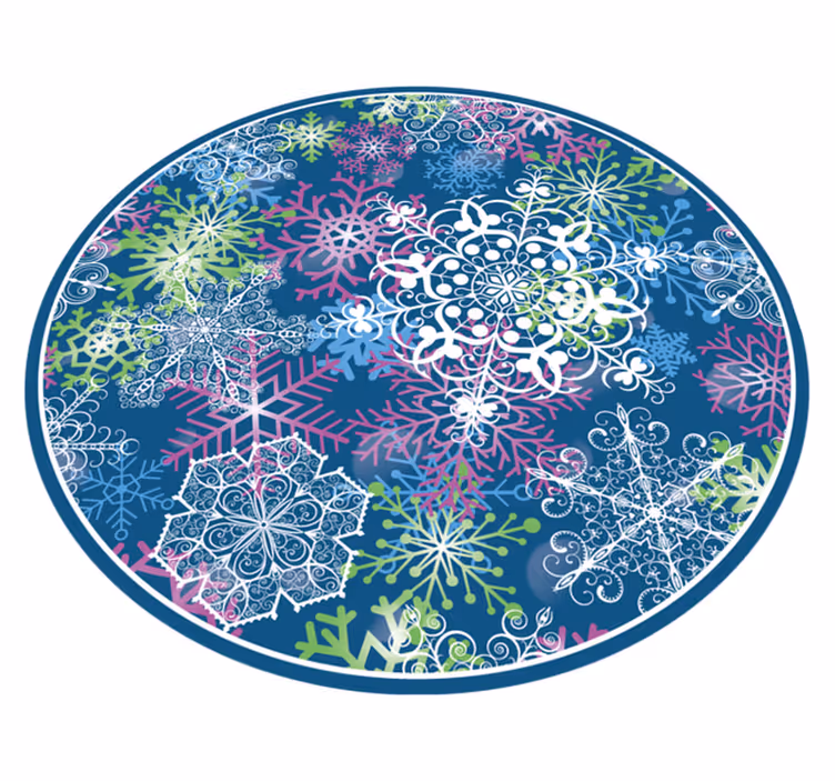 Tapete vinílico do Natal padrão de floco de neve colorido - TenStickers