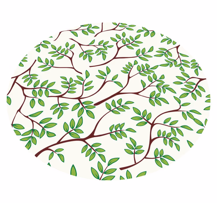 Tapete vinílico natureza padrão de galhos frondosos - TenStickers