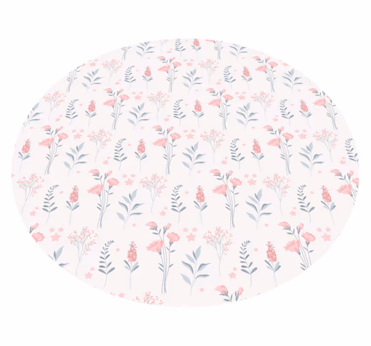 Tapete vinílico flores e plantas padrão floral - TenStickers