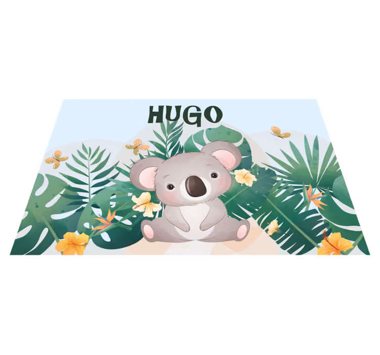 Tapete vinílico com nome tema coala - TenStickers