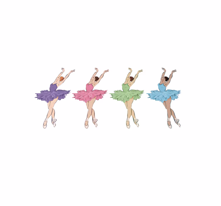 Tapete em vinil infantil conjunto de bailarinos - TenStickers