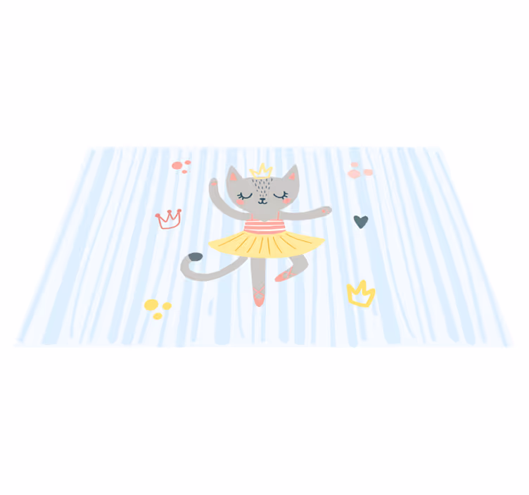 Tapete vinílico infantis ilustração de gato dançando - TenStickers