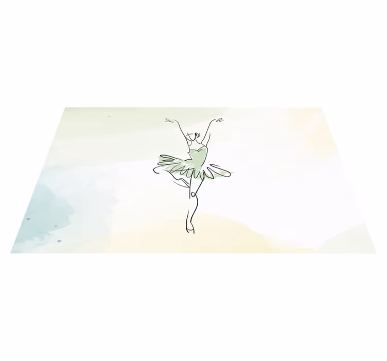Tapete em vinil infantil contorno de bailarina - TenStickers