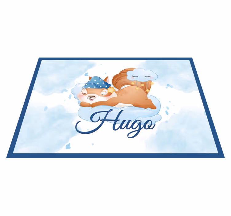 Tapete vinílico com nome esquilo fofo sonhando - TenStickers