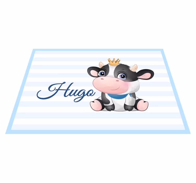 Tapete vinílico para bebés bebÊ vaca com nome - TenStickers