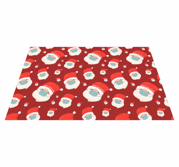 Tapete vinílico do Natal rostos festivos de papai noel - TenStickers