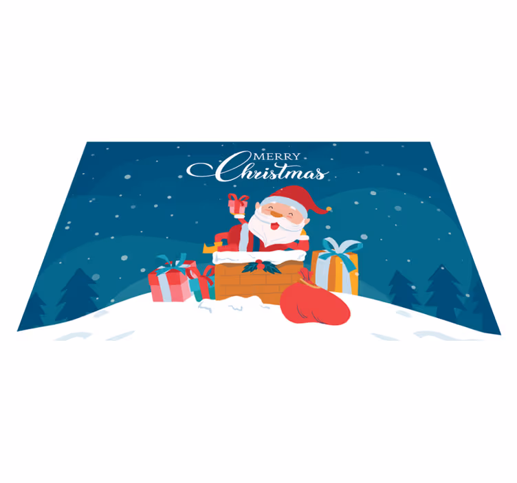 Tapete vinílico do Natal vibrações alegres do papai noel - TenStickers