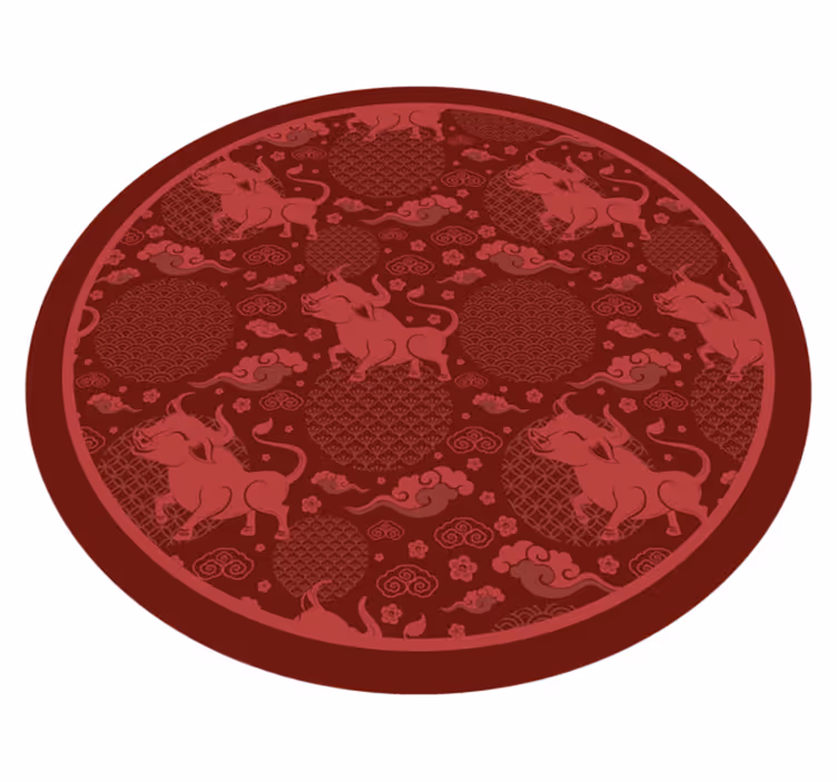Tapete vinílico sala de estar padrão de boi brincalhão - TenStickers
