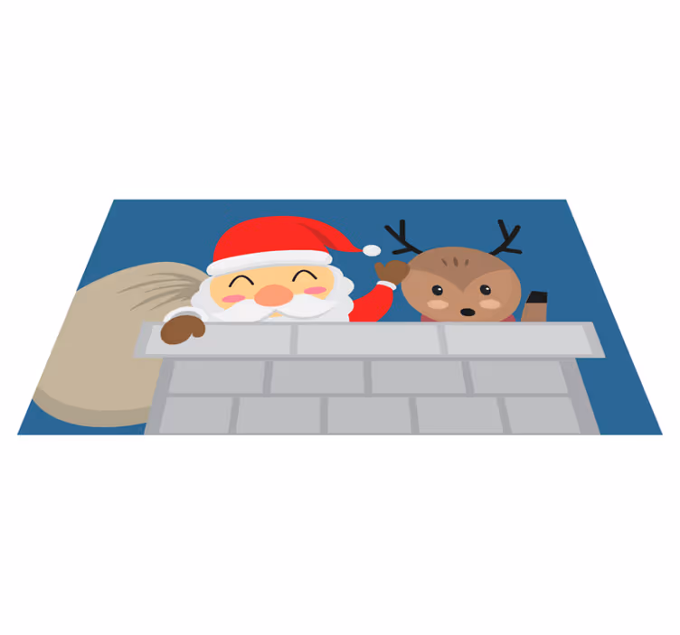 Tapete vinílico do Natal cena alegre do papai noel - TenStickers
