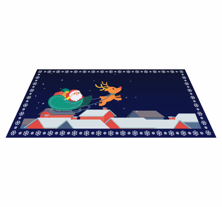 Tapete vinílico halloween passeio de trenó do papai noel - TenStickers