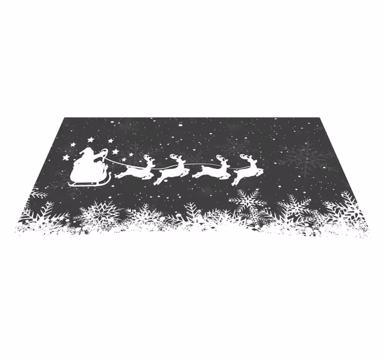 Tapete vinílico do Natal cena do trenó do papai noel - TenStickers
