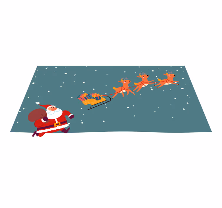 Tapete vinílico do Natal a jornada do trenó do papai noel - TenStickers