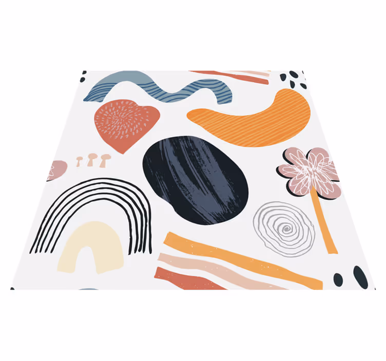 Tapete vinílico moderno conjunto de formas abstratas - TenStickers