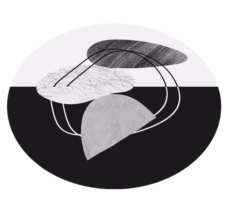 Tapete vinílico minimalista arte de forma abstrata - TenStickers