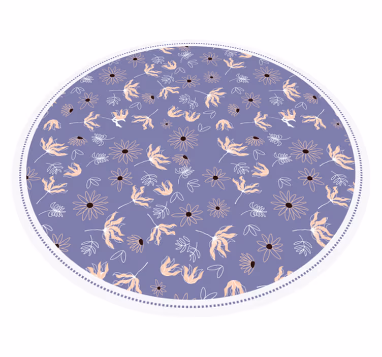 Tapete vinílico flores e plantas padrão floral roxo - TenStickers