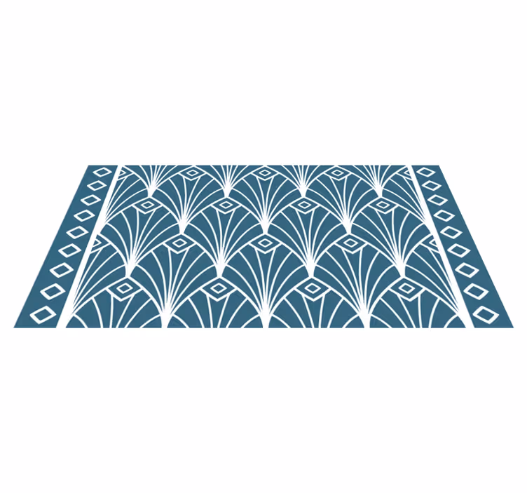 Tapetes geométricos deco azul e branco arte moderna - TenStickers