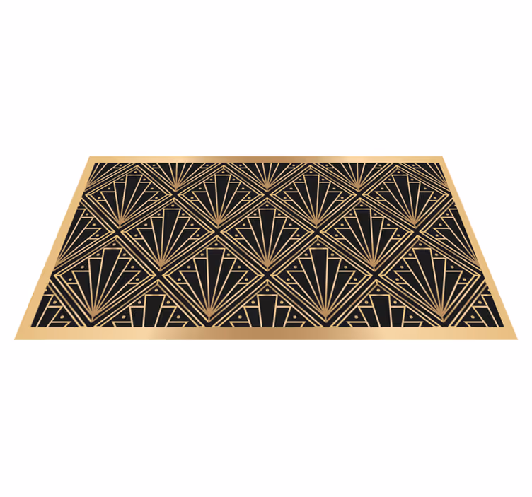 Tapetes dourados e pretos deco com padrão quadrado - TenStickers