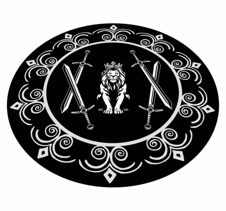 Tapete vinílico redondo emblema do leão majestoso - TenStickers
