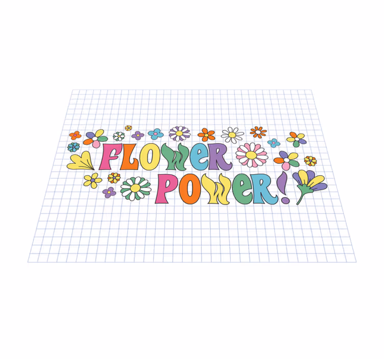 Tapete vinílico flores e plantas design de poder de flor - TenStickers