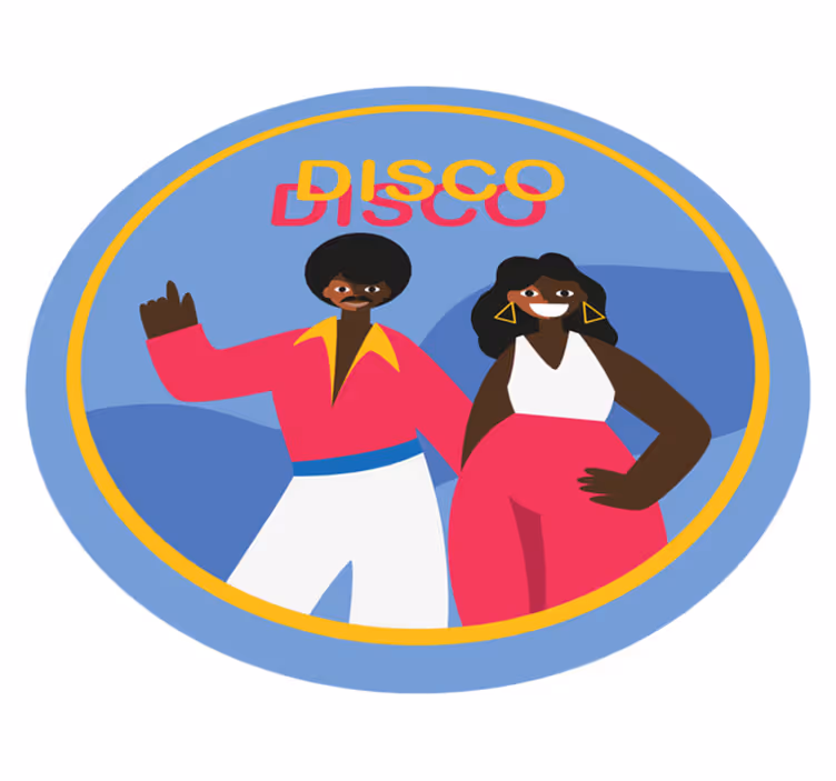 Tapete vinílico redondo vibrações discoteca elegantes - TenStickers