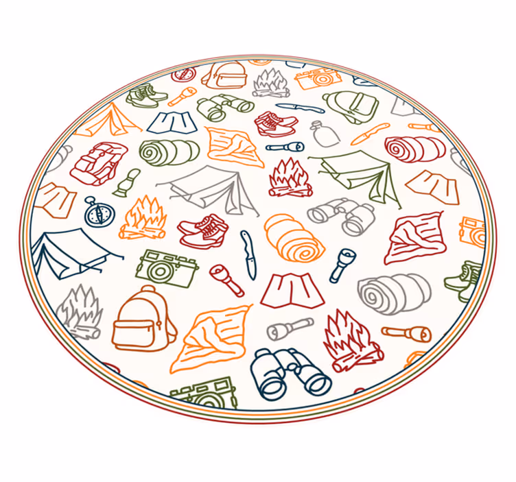Tapete em vinil infantil ícones de equipamentos de aventura - TenStickers