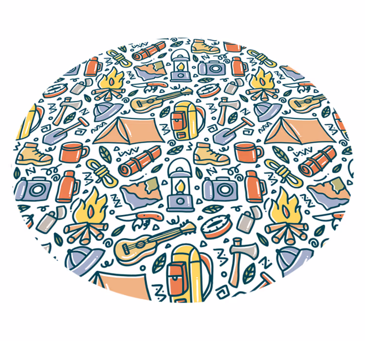 Tapete vinílico juvenil conceito de aventura de acampamento - TenStickers