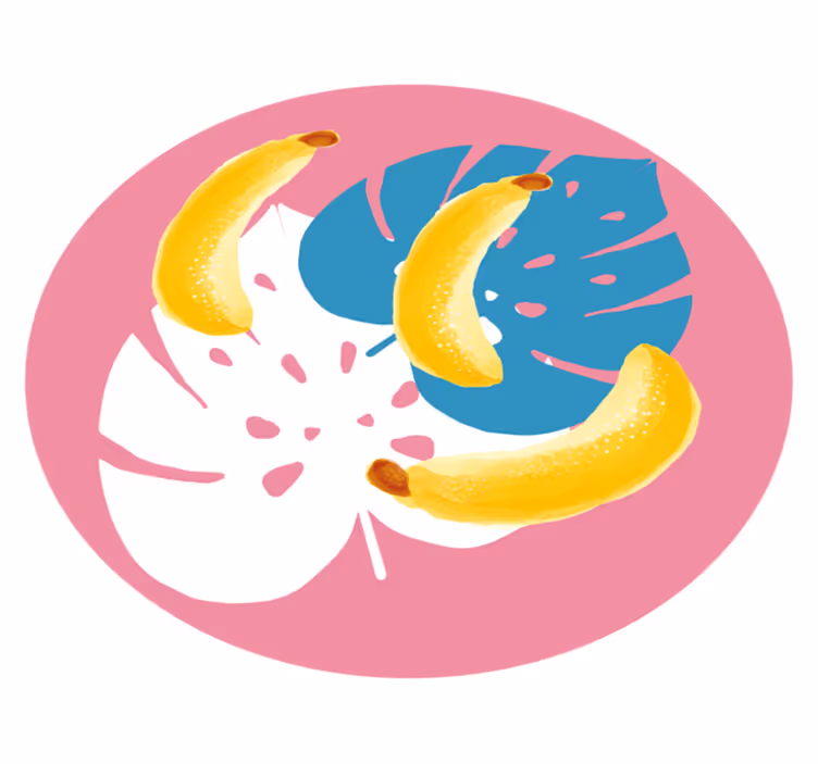 Tapete vinílico cozinha motivo de banana tropical - TenStickers