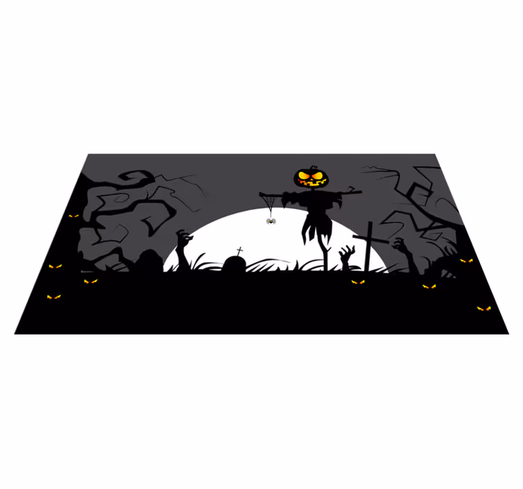Tapete vinílico halloween cenário de cemitério assustador - TenStickers