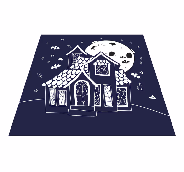 Tapete vinílico halloween cenário de mansão assustadora - TenStickers
