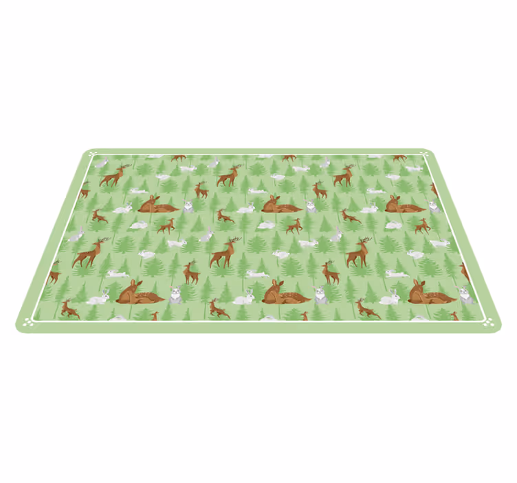 Tapete vinílico de animais criaturas da floresta verde - TenStickers
