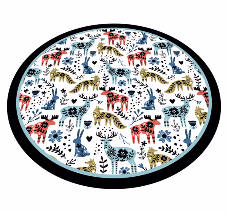 Tapete vinílico para bebés padrões de animais coloridos - TenStickers