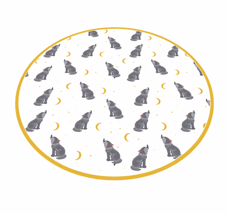 Tapete vinílico estampa de animal padrão de lua de lobo - TenStickers