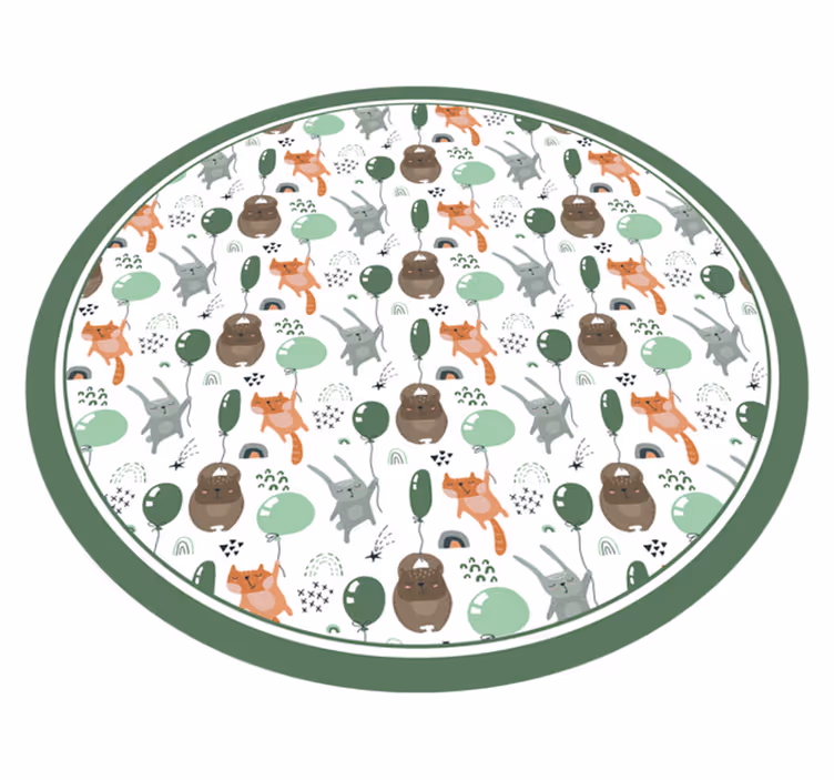 Esquilo urso coelho fofo tapete da sala - TenStickers