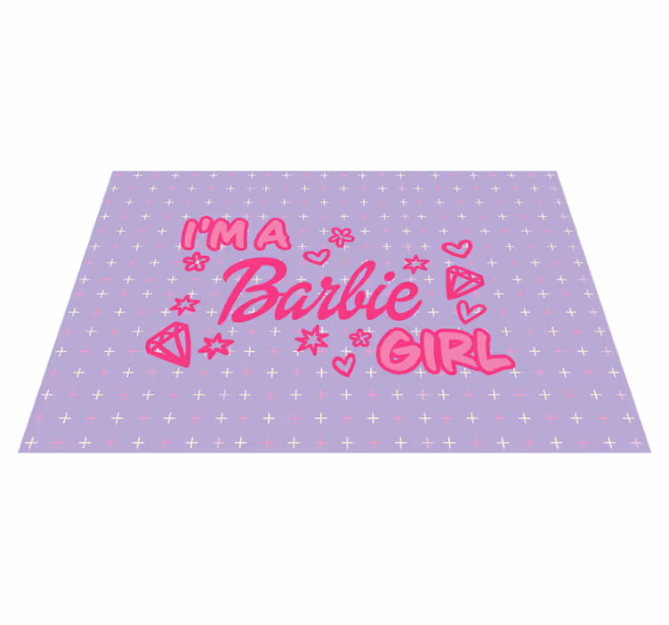 Tapete vinílico infantis eu sou uma barbie - TenStickers