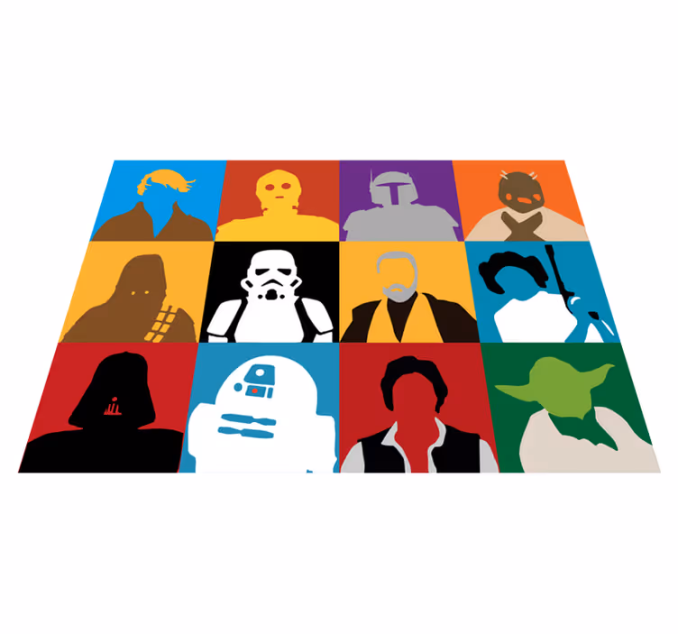 Tapete em vinil infantil silhuetas de personagens icônicas - TenStickers