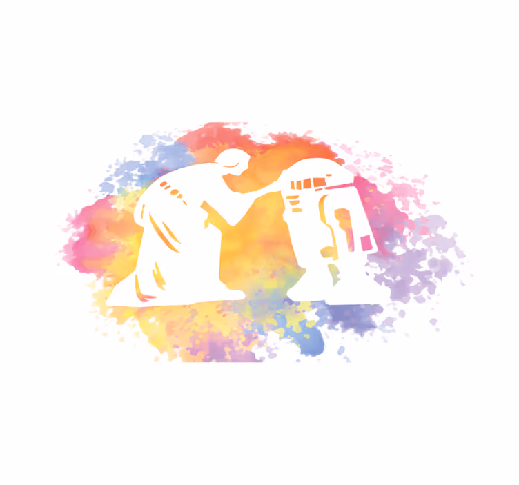 Tapete vinílico juvenil saga galáctica aquarela - TenStickers