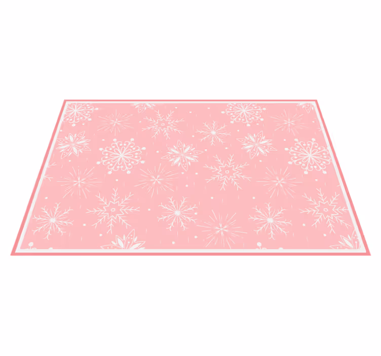 Tapete vinílico do Natal motivo de floco de neve rosa - TenStickers