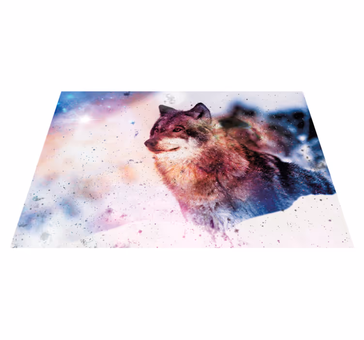 Tapete vinílico de animais imagem do lobo cósmico - TenStickers