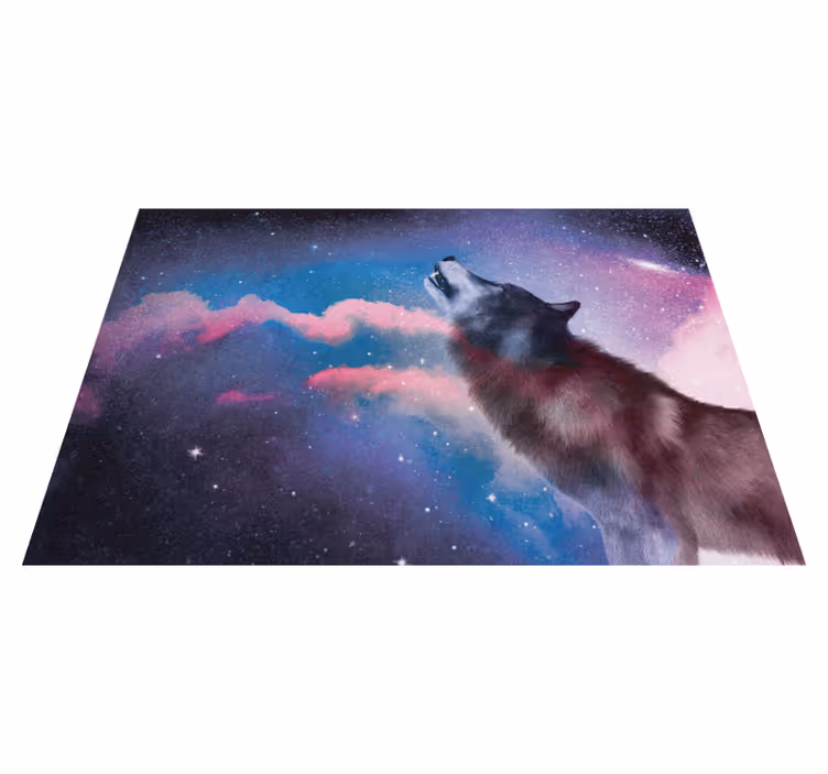 Tapete vinílico de animais uivo do lobo cósmico - TenStickers
