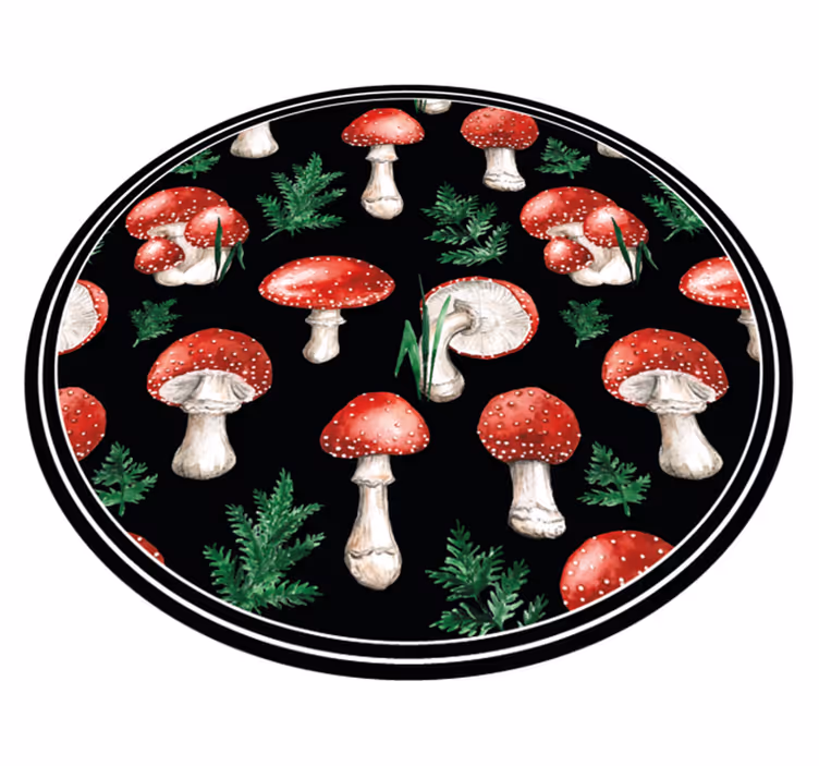 Tapete vinílico natureza motivo de floresta de cogumelos - TenStickers
