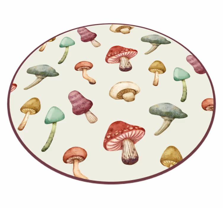 Tapete vinílico natureza ilustrações de cogumelos - TenStickers