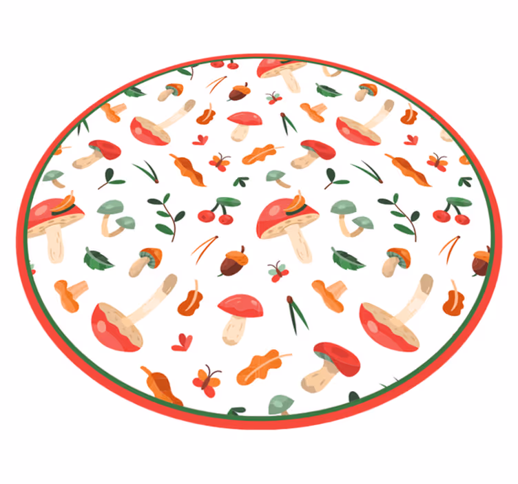 Tapete vinílico flores e plantas motivo floral de cogumelo - TenStickers